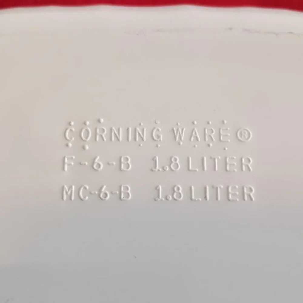 Two Corning ware French White Casserole Ovenware Dishes, F-6-B & F 12B - No lids